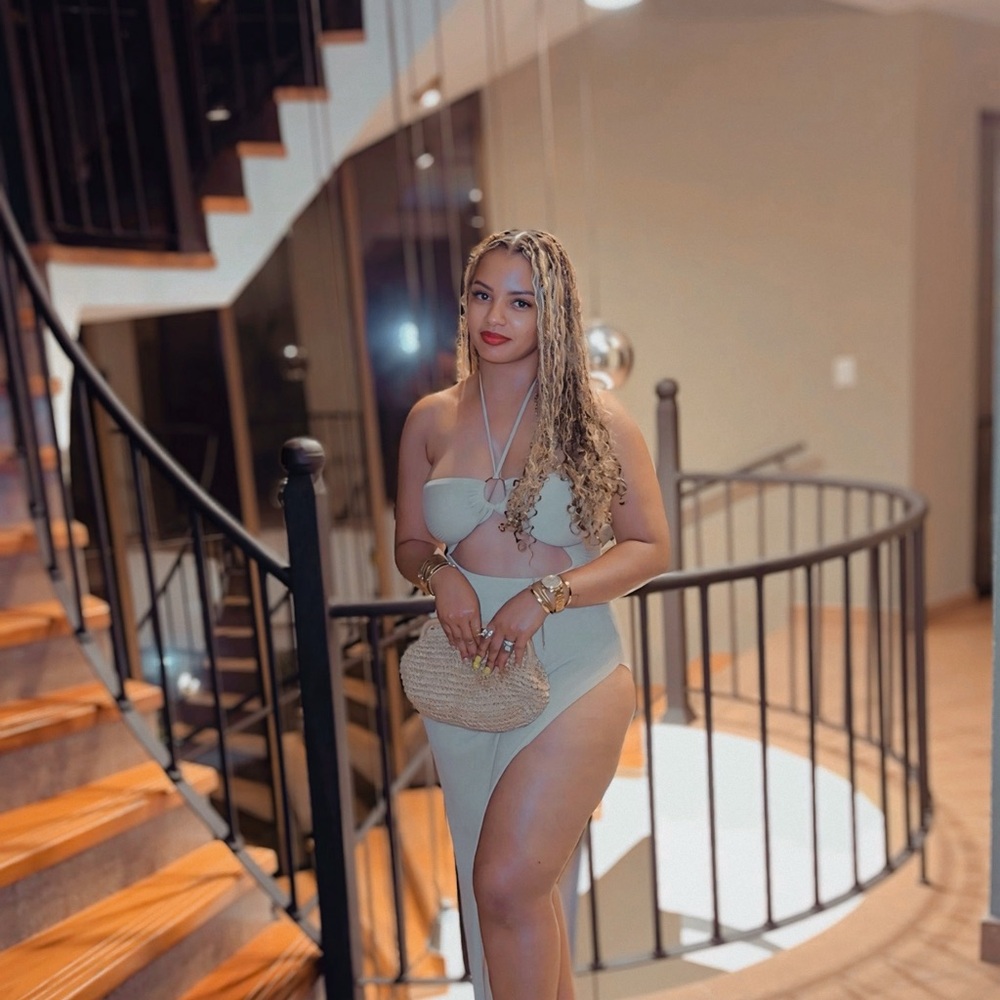 JLUXLABEL Beige Strapless Dress